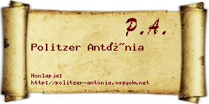 Politzer Antónia névjegykártya